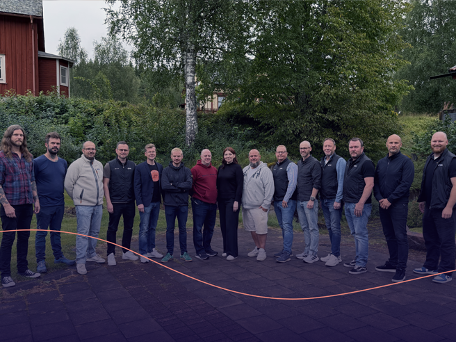 Hela gänget uppställda på rad