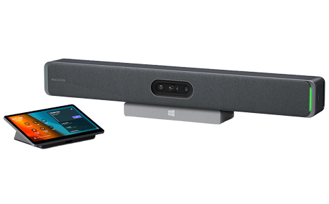 Mötesteknik - visar en videobar och rums-pc